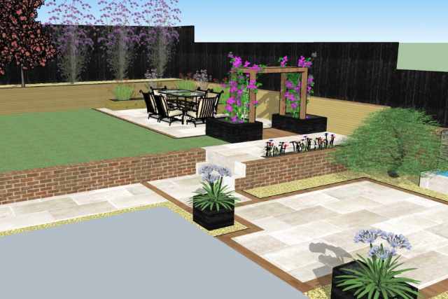 Design drawing of garden redesign Design drawing of garden redesign