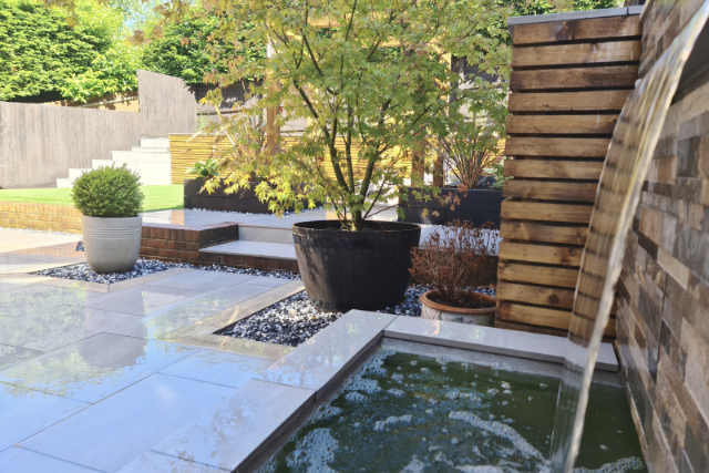 Water Feature - Garden redesign in Newport Water Feature - Garden redesign in Newport